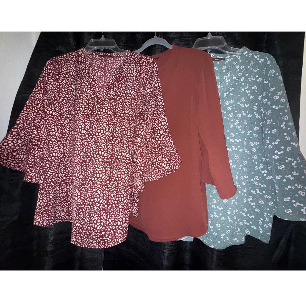 Gaharu Women's Blouse Lot 3 Pc Size L Business Casual Work Office Career Tops